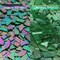 LITMIND Iridescent Glass Mosaic Tiles for Crafts, 240 Pieces 5 Shapes Mixed Green Stained Glass Pieces, Mosaic Kits for Adults (Iridescent Green)